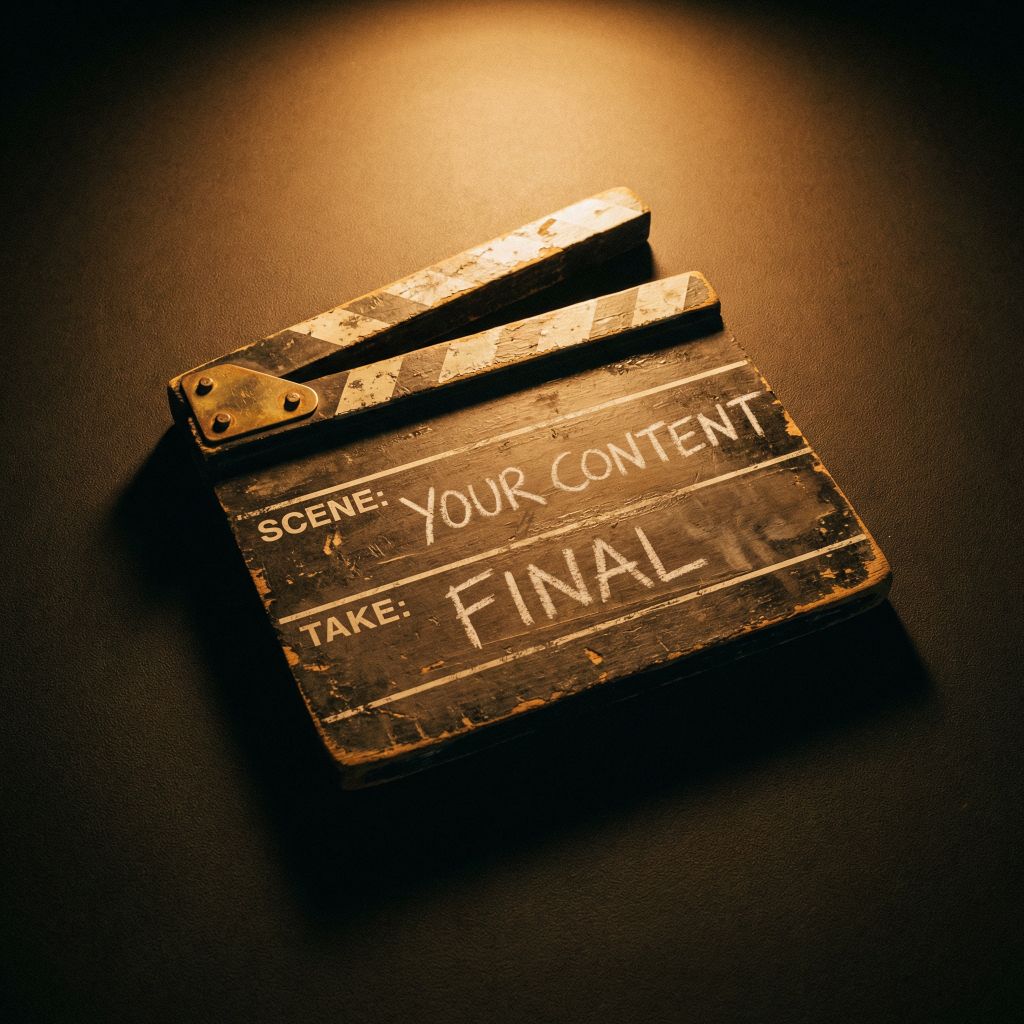Vintage clapperboard - Scene: Your Content